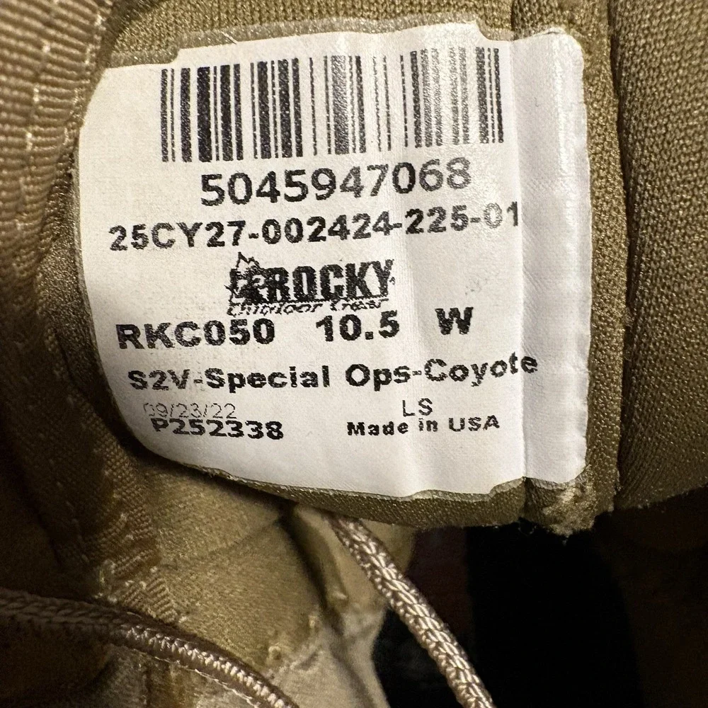 Rocky S2V Special Ops Tactical Military Boot 10.5W Coyote Brown RKC050